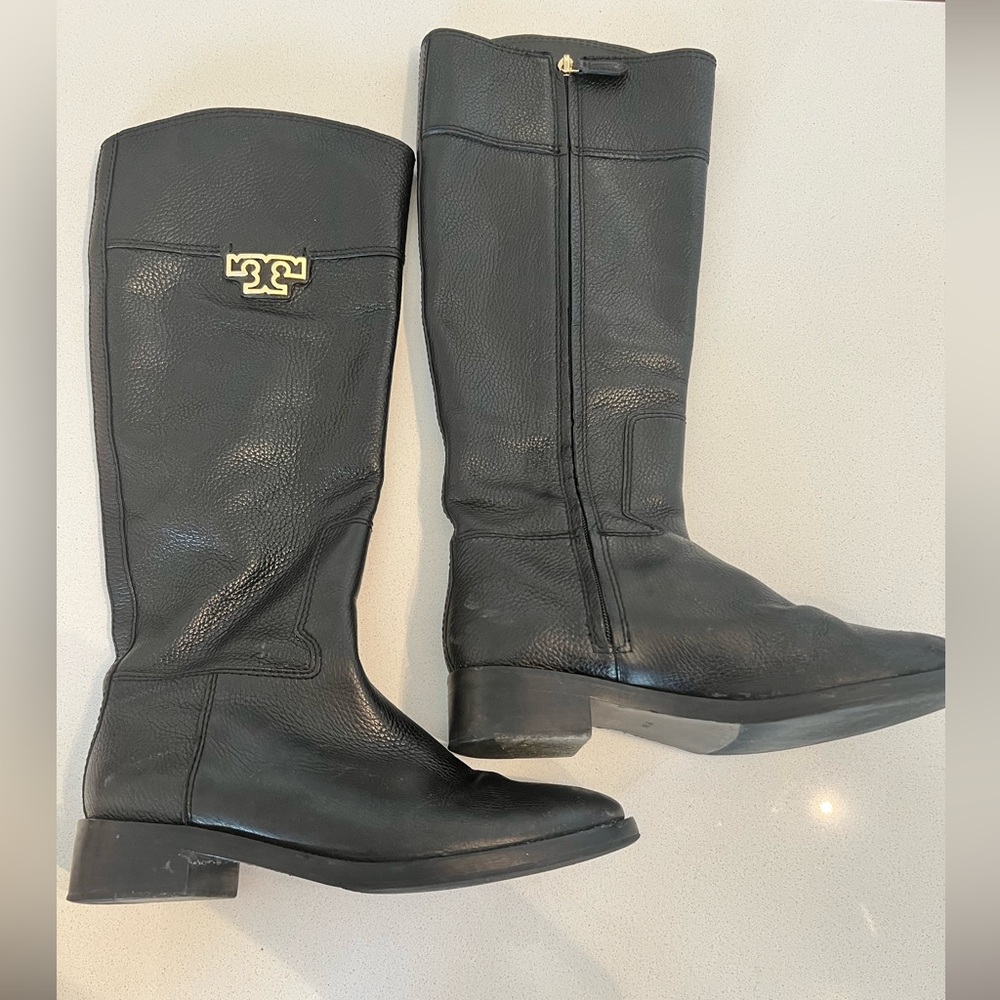 Tory Burch black rider boots.